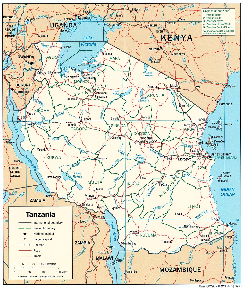tanzania political map